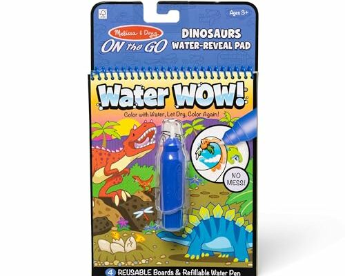 Melissa & Doug On The Go Water Wow! Reusable Water-Reveal Activity Pad – Dinsoaur Books, Stocking Stuffers, Arts And Crafts Toys For Kids Ages 3+