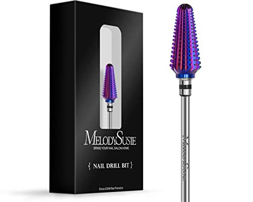 MelodySusie Professional Tornado Nail Drill Bits, 3/32'' Carbide Tungsten Multi-function Bits, Suitable for Manicure Pedicure Cuticle Gel Polishing, Salon Bits, Purple, Series Bit-X, XC