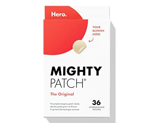 Mighty Patch™ Original patch from Hero Cosmetics - Hydrocolloid Acne Pimple Patch for Covering Zits and Blemishes in Face and Skin, Vegan-friendly and Not Tested on Animals (36 Count)