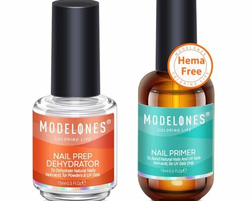 modelones 15 ml Nail Prep Dehydrator and Primer, Nail Prep Dehydrator & Nail Primer Kit, Acrylic Nail Supplies Primer