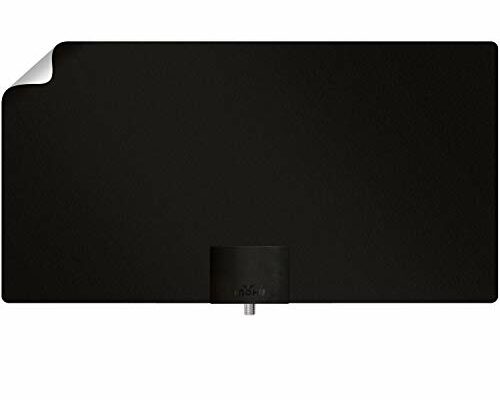 Mohu Leaf Supreme Pro Paper-Thin Indoor TV Antenna, Amplified, UHF VHF, 65-Mile Range, Multi-Directional – w/ 12 ft. Cable, Signal Indicator