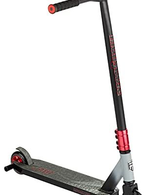 Mongoose Rise 100 Pro Freestyle Stunt Trick Scooter, Lightweight Alloy Deck & Heavy-Duty Frame Up to 220 lbs., Bike-Style Grip, Wheel Pegs Included, Black/Red