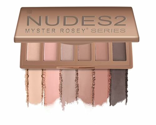 MYSTER ROSEY Nudes 2 Series Mini Eyeshadow Palette, Velvety Matte&Satin Finish, 6 Nude Taupe & Brown Neutral Eye Shadows, Travel Friendly Size, Vegan, Cruelty -free