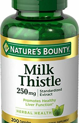 Nature's Bounty Milk Thistle Capsules, Herbal Supplement, 250 mg per Serving, 200 Count