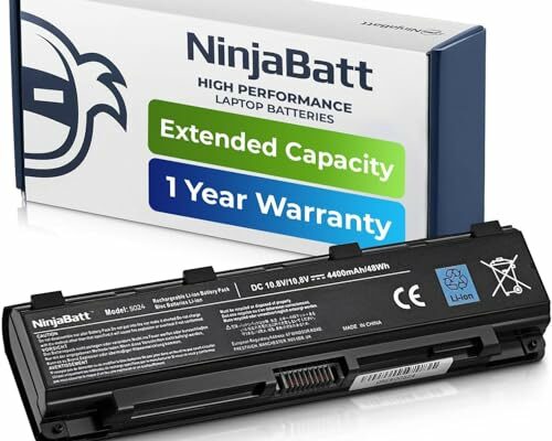 NinjaBatt Battery for Toshiba PA5024U-1BRS PA5026U-1BRS PABAS260 PABAS262 PA5023U-1BRS PA5025U-1BRS Satellite S855 C855 C850 P850 L850 L855 High Performance [6 Cells/4400mAh/48wh]