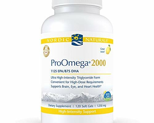 Nordic Naturals ProOmega 2000, Lemon Flavor - 120 Soft Gels - 2150 mg Omega-3 - Ultra High-Potency Fish Oil - EPA & DHA - Promotes Brain, Eye, Heart, & Immune Health - Non-GMO - 60 Servings