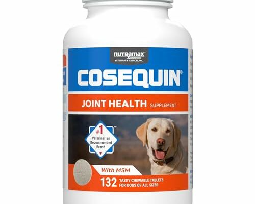 Nutramax Laboratories Cosequin Maximum Strength Joint Health Supplement for Dogs - With Glucosamine, Chondroitin, and MSM, 132 Chewable Tablets