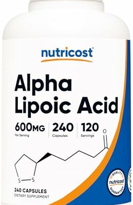 Nutricost Alpha Lipoic Acid 600mg Per Serving, 240 Capsules - Gluten Free, Vegetarian Capsules, Soy Free & Non-GMO