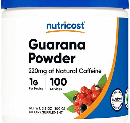 Nutricost Guarana Extract Powder 100 Grams - Natural Brazilian Herbal Caffeine/Energizer Supplement