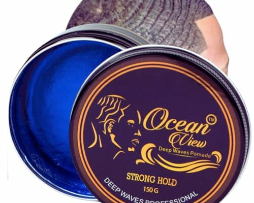 OCEAN VIEW DEEP WAVES POMADE- Water-Based Hair Cream for 360 Wave Training and Wolfing- Silky Smooth Application and Styling, Strong Hold, Easy Wash- Waver and Barber Accessories - 4oz Tin Can