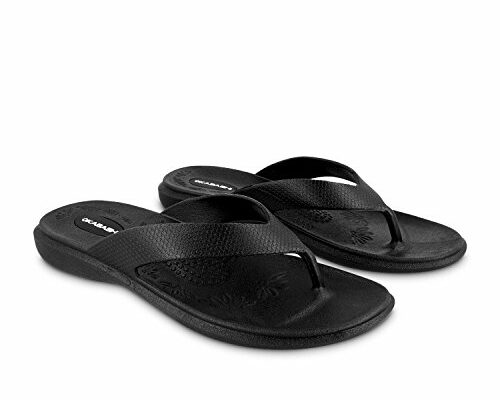 Okabashi Women’s Maui Flip Flops - Sandals (ML - (W8-9), Black)