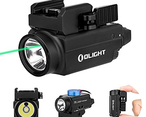 OLIGHT Baldr S 800 Lumens Compact Rail Mount Weaponlight with Green Beam and White LED Combo, Magnetic USB Rechargeable Tactical Flashlight with 1913 or GL Rail, Battery Included (Black)