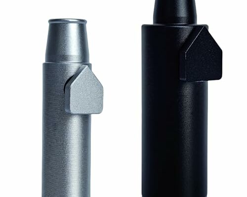 OMO Metal Ieak-proof Bottle (3nd Generation Upgrade Version) (Black high-capacity）(Silver small capacity) Portable Pepper Shaker (2 pack)