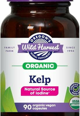 Oregon's Wild Harvest Kelp Organic Supplement | Natural Source of Iodine | Vegan Capsules, 90 Count