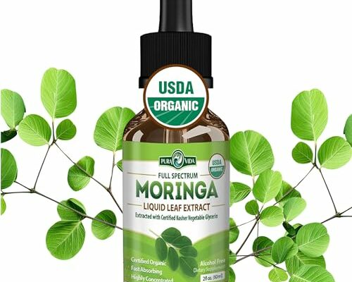 Organic Moringa Leaf Extract Liquid Drops - USDA Organic Certified - Highly Purified, Bioavailable & Faster Absorption Than Moringa Powder or Capsules - Single Origin Moringa Oleifera Leaves Extract