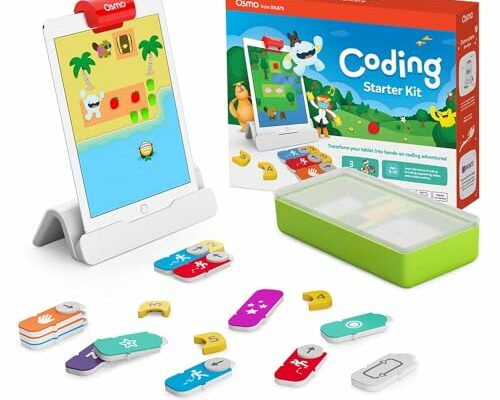 Osmo - Coding Starter Kit for iPhone & iPad-3 Educational Learning Games-Ages 5-10+ Learn to Code, Basics Puzzles-STEM Toy-Logic, Fundamentals(Osmo iPad/iPhone Base Included)