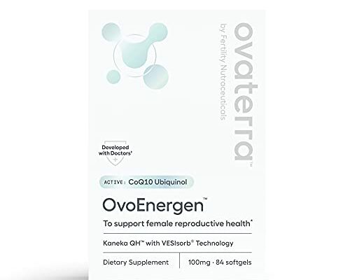 OvoEnergen Ubiquinol CoQ10 100mg Softgels, CoQ10 Supplement for Women to Support Reproductive Health and Egg Health, Fertility Booster with Kaneka QH, VESIsorb® Technology (84 Softgels, 28 Day Supply)