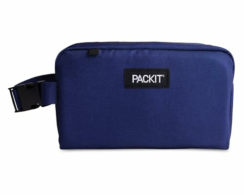 PackIt® Freezable Snack Box, True Blue, Built with EcoFreeze® Technology, Collapsible, Reusable, Zip Closure with Buckle Handle, Designed For Work Snacks, Fresh Snacks On the Go, Adults, and All Ages