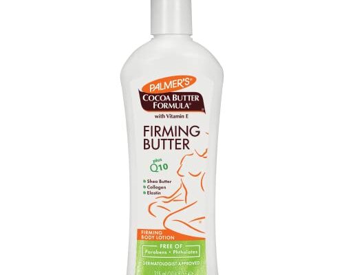 Palmer's Cocoa Butter Formula with Vitamin E + Q10 Firming Butter Body Lotion, Postpartum Essentials Skin Care, Shea Butter, Collagen and Elastin, 10.6 Fl Oz