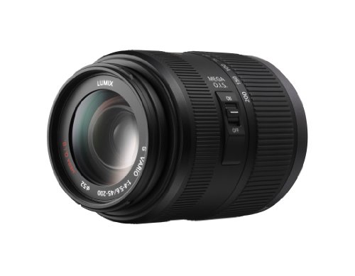 PANASONIC LUMIX G VARIO LENS, 45-200MM, F4.0-5.6 ASPH., MIRRORLESS MICRO FOUR THIRDS, MEGA OPTICAL I.S., H-FS045200 (USA BLACK)