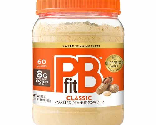 PBfit 30 Ounce Classic Peanut Butter Powder, Powdered Peanut Butter Spread From Real Roasted Peanuts, 8g of Protein 8% DV, Gluten-Free, 60 calories, 87% less fat (Pack of 1)