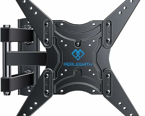 PERLESMITH Full Motion TV Wall Mount for 26-60 Inch TVs, UL-Listed TV Mount with Articulating Arms Swivels Tilt Extension - Wall Mount TV Brackets VESA 400x400 Fits LED LCD OLED 4K TVs Up to 77 lbs