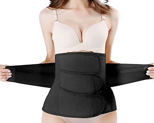 Postpartum Girdle C-Section Recovery Belt Back Support Belly Wrap Belly Band Shapewear (Black,L)