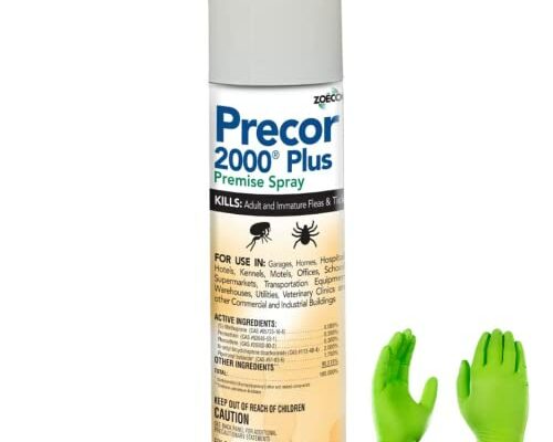 Precor 2000 Plus Premise Spray with USA Supply Protective Gloves and Pest ID Card - Prevents reinfestation and flea Build-up for 7 Months -