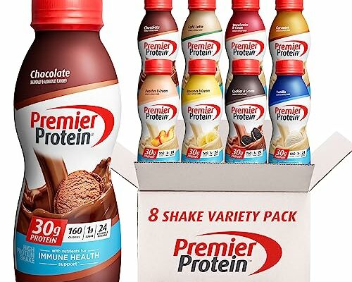 Premier Protein, Protein Shake, 8 Flavor Variety Pack, 30g Protein, 1g Sugar, 24 Vitamins & Minerals, Nutrients to Support Immune Health 11.5 Fl Oz (8 Pack)