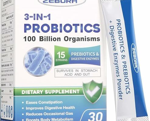 Probiotics for Women & Men - 100 Billion Plus Digestive Enzymes & Prebiotics, Highest Potency 3-in-1 Complete Probiotics for Digestive Health, Immune Support