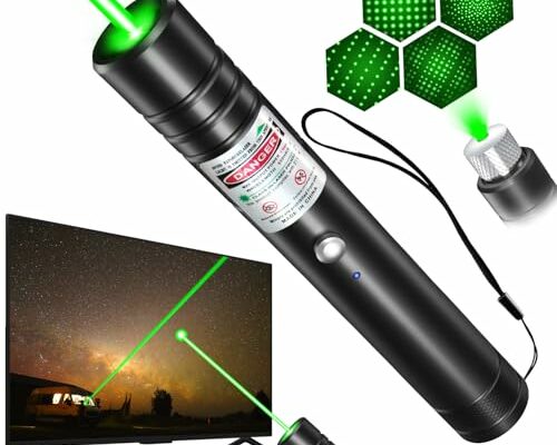 [Professional] Rechargeable Green Beam Light Flashlight Long Distance Range for TV/LED/LCD Screens Tactical Flashlights Presentation Office/Outdoors/Astronomic/Construction [001]