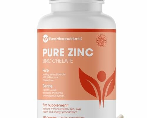 Pure Zinc Supplement, Natural Zinc Glycinate Supplements, (Chelated) 25mg, 120 - Pure Micronutrients