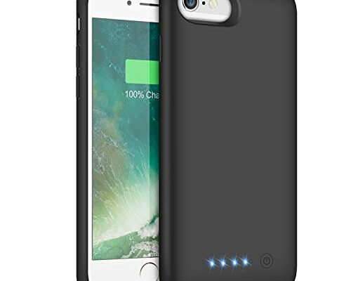 Pxwaxpy Battery Case for iPhone 8/7/6s/6/SE(2022/2020), 6000mAh Rechargeable Charging Case for iPhone 8/7 Portable Battery Pack for iPhone 6s/6/SE(3rd & 2nd Gen) Charger Case [4.7inch], Black