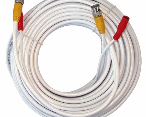 Q-See QSVRG100 UL Rated E475392 Shielded Video & Power 100 Ft BNC Male Cable with 2-Female Connectors | Easy Installation, Weather Resistant, Strong UL Approved Cable | White