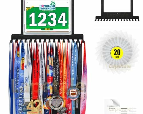 Race Medal Holder Wall Hanger,Marathon Medal Display and Runner Medal Hanger Display,Bib Running Medal Display, Running Medal Hanger Display,Medal Holder for Wall,Gifts For Runners Athlete Luxurious