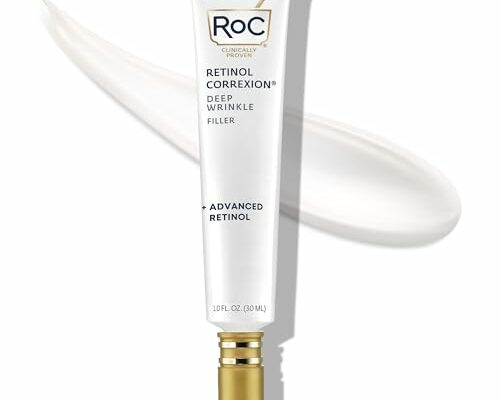 RoC Retinol Correxion Deep Wrinkle Facial Filler with Hyaluronic Acid & Retinol, Skin Care Stocking Stuffers for Men & Women, 1 Fl Oz (Packaging May Vary)