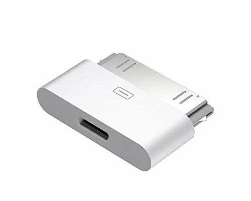 rosyclo 30-Pin to Lightning Adapter, MFi Certified 8-Pin Female to 30 Pin Male Dock Connector iPhone Charging Sync Converter Compatible iPhone 4/4s/iPad/iPod Touch White (No Audio)