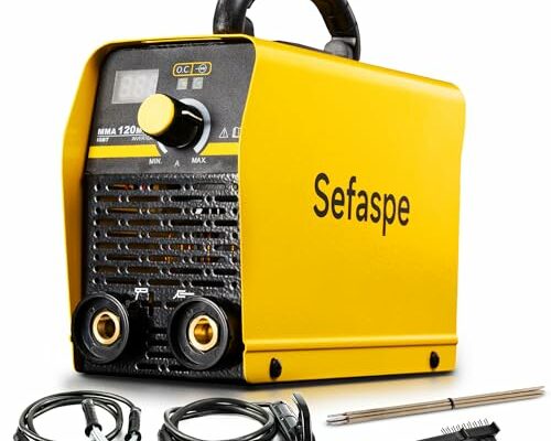 Sefaspe Stick Welder, Welding Machine 110V 120A IGBT Inverter Synergic Control Portable Welder Machine with Hot Start, Arc force, Anti-Stick, Handheld Welder Gun for Beginner,Welding Rod 6013 3/32