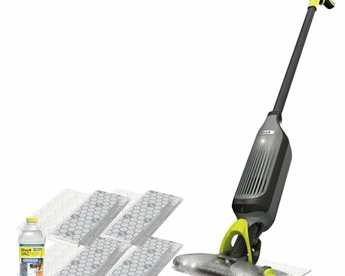 Shark VACMOP Pro Cordless Hard Floor Vacuum Mop with On-Demand Spray and Headlights, includes 4 Disposable VACMOP Pads and a 12oz VACMOP solution, Charcoal Gray, VM252