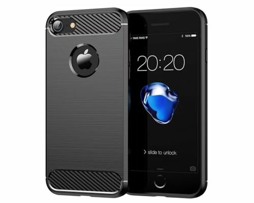 Sidande Case for iPhone 6 Case, iPhone 6S, Apple 6 Case, Ultra Slim Phone Cover with Shock-Absorption Carbon Fiber TPU Rubber Protective Cases for iPhone 6 Black