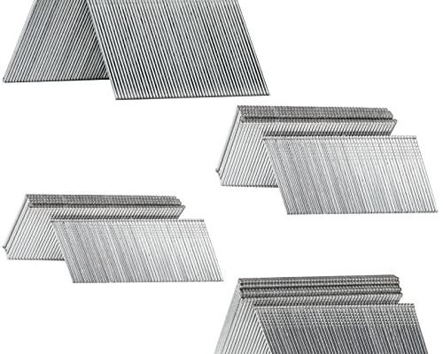 SITLDY 16 Gauge Angled Finish Nails, 20-Degree, 2000-Pack (2-1/2", 2", 1-1/2", 1-1/4" 500 Per Sizes), Galvanized Assorted Size Project Pack, for Pneumatic, Electric Angled Finish Nailer