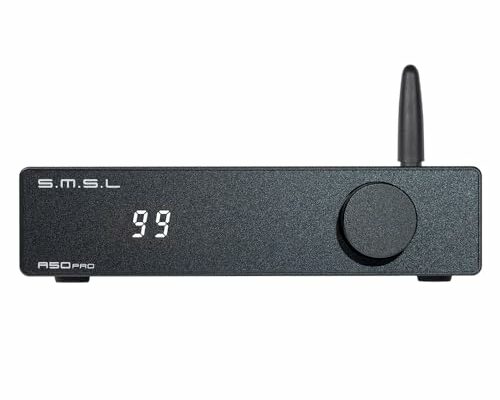 S.M.S.L A50 PRO HiFi Power Amplifier, High/Low pass filter 2.1-Channel, Infineon's MA12070P Chip, Bluetooth 5.0/USB/Optical/HDMI/AUX input Passive subwoofer with adjustable volume, with Remote Control