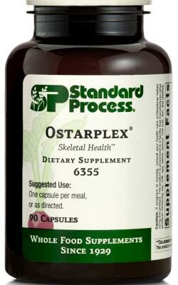 Standard Process Ostarplex - Whole Foods Bone Health and Bone Support, Liver Support with Betaine Hydrochloride, Soy Protein, Arrowroot Flour, Ammonium Chloride, Alfalfa, and More - 90 Capsules