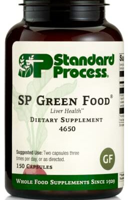 Standard Process SP Green Food - Whole Food Metabolism, Cholesterol, Toxin, and Liver Support with Alfalfa, Buckwheat, Barley, Brussels Sprouts, and Kale - Vegetarian, Gluten Free - 150 Capsules