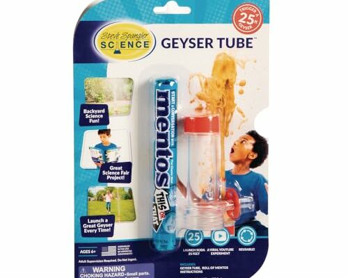 Steve Spangler Science Geyser Tube Experiment, Chemical Reactions Science Experiments for Kids, Amazing Geysers with Soda & Mentos Candy, School, Camp, Homeschool Science Kits, Incl: 1 Tube