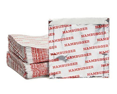 Stockroom Plus Hamburger Wrappers for Fast Food Restaurants (6.4 x 6.4 in, 200 Pieces)