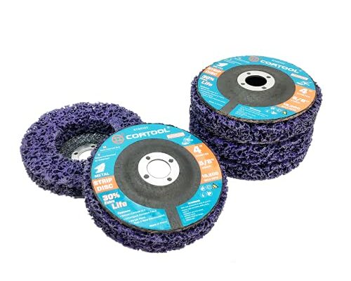 Strip Discs Stripping Wheel for Angle Grinder, Paint Remover Stripper for Metal/Wood, Clean Paint Rust Oxidation Welds - CORTOOL 5 Pack Premium Silicon Carbide Strip Discs (4" x 5/8")