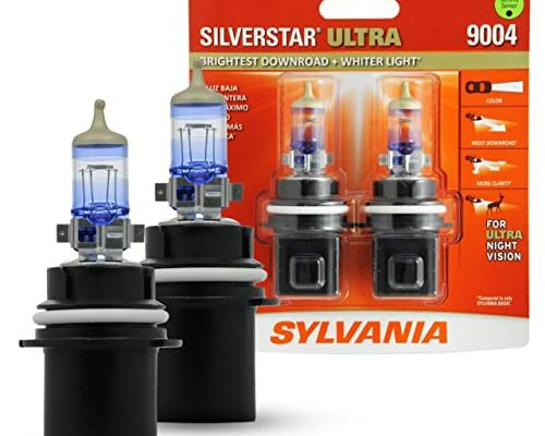 SYLVANIA - 9004 SilverStar Ultra - High Performance Halogen Headlight Bulb, High Beam, Low Beam and Fog Replacement Bulb, Brightest Downroad with Whiter Light, Tri-Band Technology (Contains 2 Bulbs)