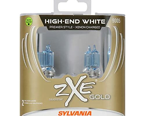 SYLVANIA - 9005 (HB3) SilverStar zXe GOLD High Performance Halogen Headlight Bulb - Bright White Light Output, Best HID Alternative, Xenon Charged Technology (Contains 2 Bulbs)