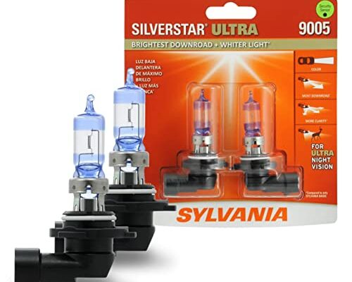 SYLVANIA 9005 SilverStar Ultra High Performance Halogen Headlight Bulb, (Contains 2 Bulbs)